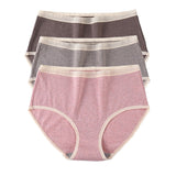 3 pcs/pack ! High Waist Women Panties Plus Size Cotton Birefs Undewear XXL-4XL Girls
