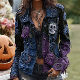 Trend 3D Digital Pattern Printing Fashion High Street Denim Jacket Men And