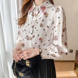 Spring Summer embroidery Women's Blouses New chic printing ladies shirts Long Sleeve Shirts Tops Blusas