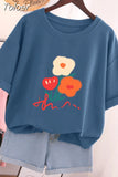 100% Cotton L-5XL T Shirt Plus Size Tshirt Short Sleeve Women Top Summer Cartoon Print Couple O Neck Oversized T