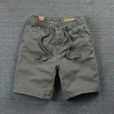 Loose Waist Casual Shorts 2023 Summer New Men's Solid Color Shorts Korean Fashion Boys' Rope Pants-Outfit