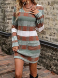 And Winter New V-Neck Color Double Pocket Knitted Sweater