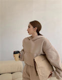 2022 Spring Women Hoodies Sweatshirt Tracksuit Fleece Cotton 2 Pieces Sets Female Pants