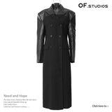 New Fashion Temperament Design Leather Splicing Type Tadge Coat
