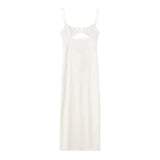 New Split Design Hollowed-Out Sexy Sling Dress 7385219-Outfit