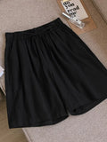 Length Cotton Linen Shorts Women Summer 2022 Elastic Waist Basic Short Pants Linen Loose Women's Bermuda Shorts For