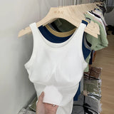 Chest Cushion Threaded Sling Sports Vest Women Wear Sleeveless Sleeveless Jacket With Backing-Proof In Summer-Outfit