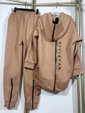 Street Loose Oversized Tracksuit Back Zipper Long Hoodie + Pants Set Winter Alphabet Sportswear Pullover Hip-Hop Two-Piece