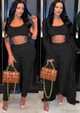 Casual Fuzzy Three-Piece Pants