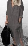 Shirt Dress Women Summer Elegant Lapel Split Loose Dresses Spring Oversized Work Office Vestidos Female