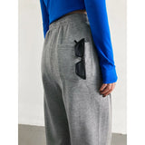 Drawstring Sweat Pants Women's Loose Casual Elastic Waist Hanging Feeling Wide Leg