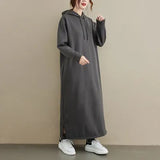 Autumn And Winter New Fashion Temperament Thick Long Sleeve Loose Waist Thin Dress