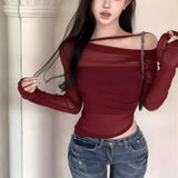 Cool Sister Style Lace Splicing Hollow Shoulder Vest Female Niche Irregular Thin Coat