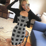 Office Knitted Cardigan Woman Fashion Cardigan Oversize + Sexy Sling Dress Two Piece Sets Vintage Temperament Y2k