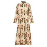 Elegant Printed Shirt Dress Women's Autumn Sundress ZANZEA Casual Long Sleeve Maxi Vestido Female Lapel Button