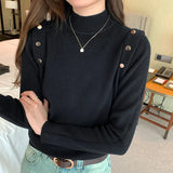 Sweater Women's Bottom Sweater Autumn And Winter New Fashionable And Fashionable Black Sweater With Warm And Slim Body-Outfit