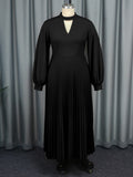 High-End Sleniment Small Standing-Neck Banquet Dress Autumn Lantern Sleeves 100 Roll Dress