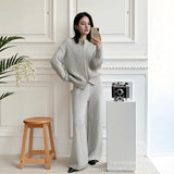 Bar Half-Dress High-Necked Sweater Suit Women Loose Warm Jacket Sweater Two Sets Of