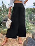 Summer Leisure Wide-Legged Cotton Pop High-Waisted Loose Trousers Women's
