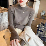Turtleneck Sweater for Women Winter Casual Long Sleeve Basic Slim Sweater Pullover Women Female Chic Jumpers Top