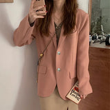 Toloer New Korean Version Of Autumn And Winter Small Pink Suit Jacket Female Thick Small Suit Suit British Wind Top-Outfit