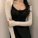 New Summer Fashion Women's Wear Ultra-Short Solid Color Slim Long-Sleeved Sunscreen Jacket-Outfit