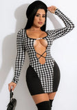 White and Black Print Cut Out Mini Party