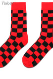 1 Pair Men Dress Socks Cotton Colorful Striped Plaid Printed Comfort Happy Socks Skate Funny Geometry Dot Wedding
