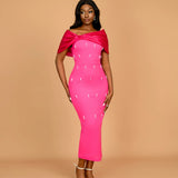 Spring/Summer Sweet Spicy Wind Bow Tectorial Dress Party Wine Stud Bag Butt