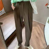 Suit Pants Spring Office Lady Long Trousers New Autumn Solid Slim High Waist Fashion Pants