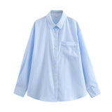 Women's ZA Temperament Spring New Temperament Commute Loose Striped