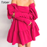 Elegant Ball Gown Short Dresses For Women Sexy Puff Sleeve Backless Party Dress 2022 Fall Square Collar High Waist