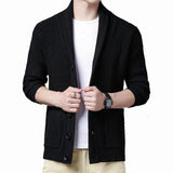 Brand Men's Cardigan Sweater Solid Color Comfortable Warm Men Fashion Wool Blend Sweater Male Wild Slim