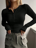 Autumn And Winter Wishebay Women's New Button Ribs Knitted