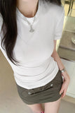 Round-Necked Short-Sleeved T-Shirt A New Summer Spicy Girl Looks Thin, Casual And Beautiful T-Shirt.-Outfit
