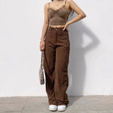 Corduroy Wide Leg Casual Female Autumn