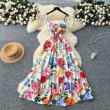 Court-Styled Sling Dress Women's Summer Waist Repair Senior Sense Temperament Big Swing