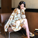 size laides shirts 2022 Spring summer fashion printing women's chiffon blouses casual loose Long sleeve blusas mujer
