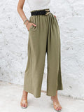 Linen Pants Women Summer 2022 High Waisted Cotton Office Woman Loose Trousers Elastic Waist Casual Summer Pants For