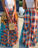 Loose Stiching Plaid Print Long
