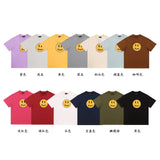 Drewhouse Classic Smiley Face Printed Short-Sleeved High Street Tide Brand Casual Loose Couple T-Shirts-Outfit