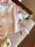 Chinese Style Printing Bandage Design Feeling Vest Women's Dress Gentle And Fashionable To Wear Sleeveless Vest-Outfit