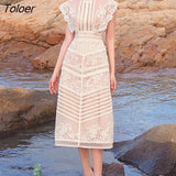 Lace Dress for Woman Striped O-neck Short-sleeve Elegant Bodycon Dresses Woman High Waist Party Dress Spring