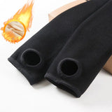 Warm Fleece Lined Super Thick Warm Leggings Women Winter Spandex Ribbed Slim Pattern Leggins Winter High Waist Basic