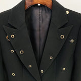 Star Fashion New Heavy Industry Metal Hole A Buckle Blazer Trouser Suit
