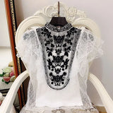 Korean Summer New Ruffles Lace 2 Piece Sets Blouse Sleeveless Perspective Shirt Polka Dot Mesh Mujer Blusas