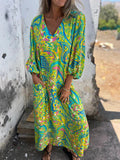 Women's Spring Summer New V-Neck Fashion Holiday Print