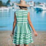 Temu Spring And Summer New Printed Vest V-Neck Mid-Change