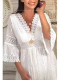Lace Dress In Spring 2025 V-Neck Lace Sleeve