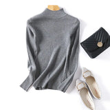 Autumer Winter Women Sweater Knitted Striped Solid Korean Fashion Pullover Slim Long Sleeve Blouse Knit Tops Pulls